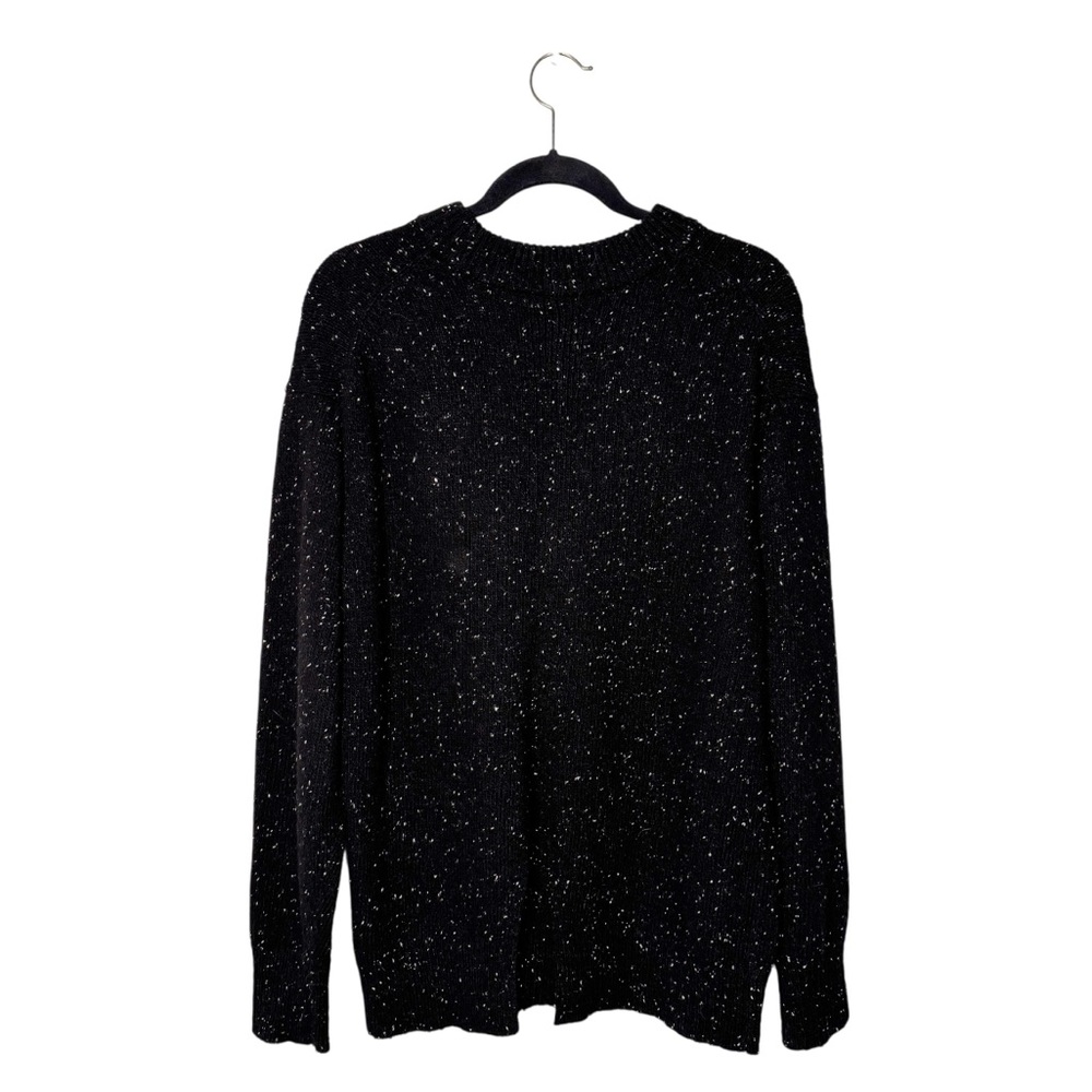 TIBI BLACK WITH WHITE SPECKLES WOOL BLEND OVERSIZED SWEATER SZ XS